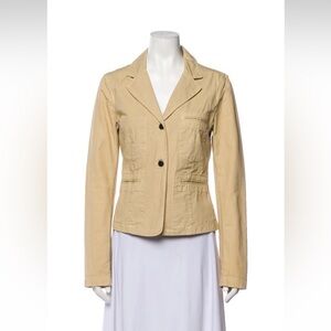 NILI LOTAN Women's Cotton Safari Cargo Jacket, Tan Sand, Sz 6